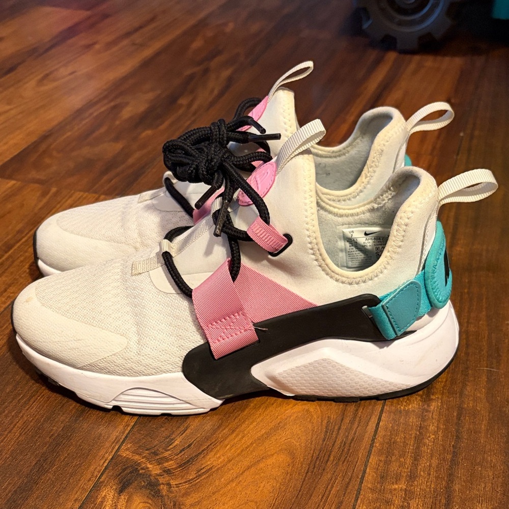 Stylish Women’s Shoes in White, Pink, and Teal